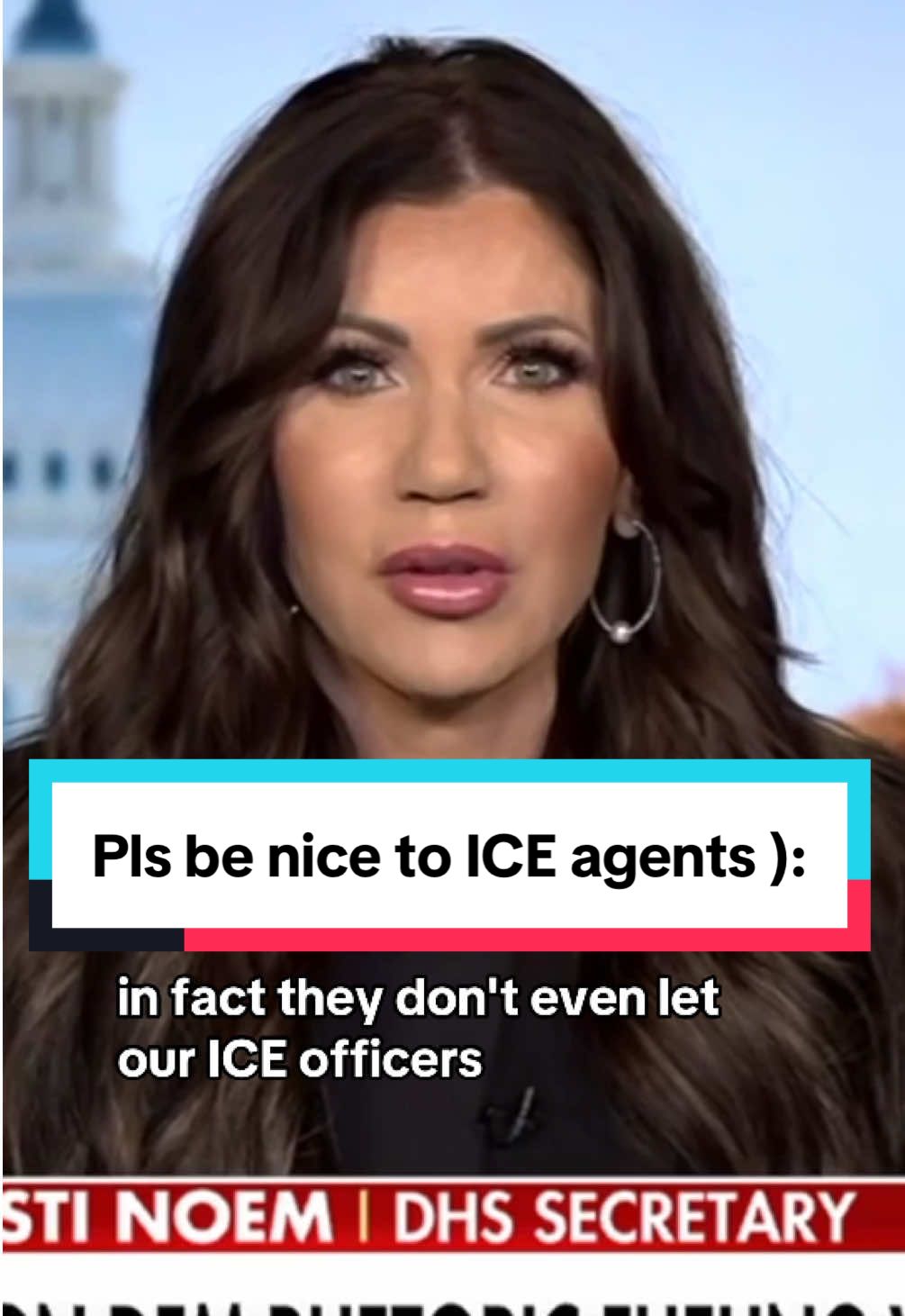 Secretary of DHS Kristi Noem laments the fact that ICE agents are not welcomed into our cities with open arms… I wonder why? As ICE descends upon cities like Chicago and Portland, it’s worth remembering that none of this has to happen and it’s all to appease this fictitious right wing need to punish marginalized people for no reason whatsoever. #chicago #ice #kristinoem #foryouu 