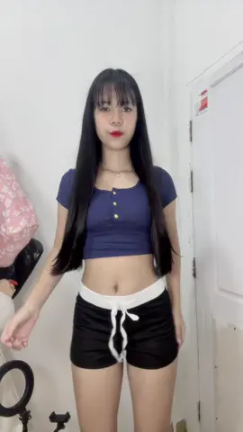 แม่ค้าใส่ไซส์ M งับ จะไม่สั้นมาก🤍🧺#รีวิวเสื้อผ้า #กางเกงขาสั้น 