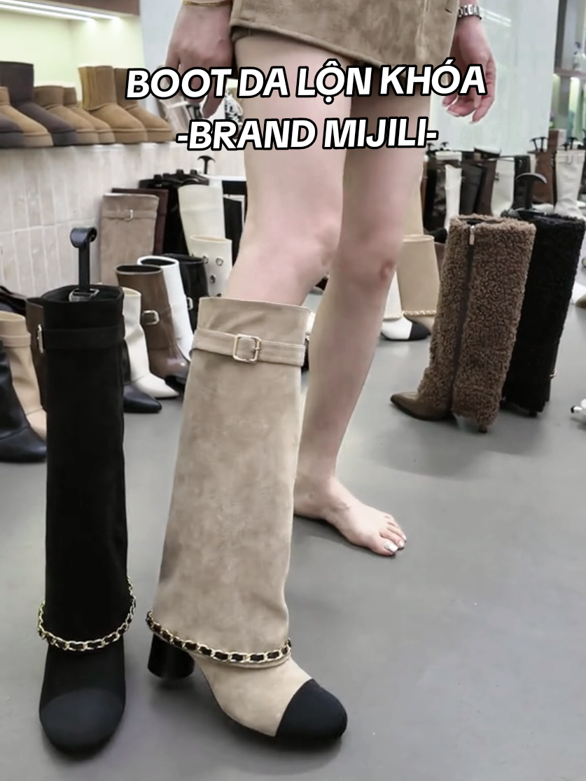 Chính hãng 100% nhé ạ , sẵn đen fullsize tại Hà Nội #bootda #bootmijili #giaybootnuquangchau #boot