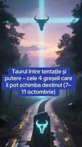 Taurul între tentație și putere. Cele 4 greșeli care îi pot bloca drumul între 7 și 11 octombrie — și ce primește dacă le evită.#zodii #horoscop #taur #astrologie 