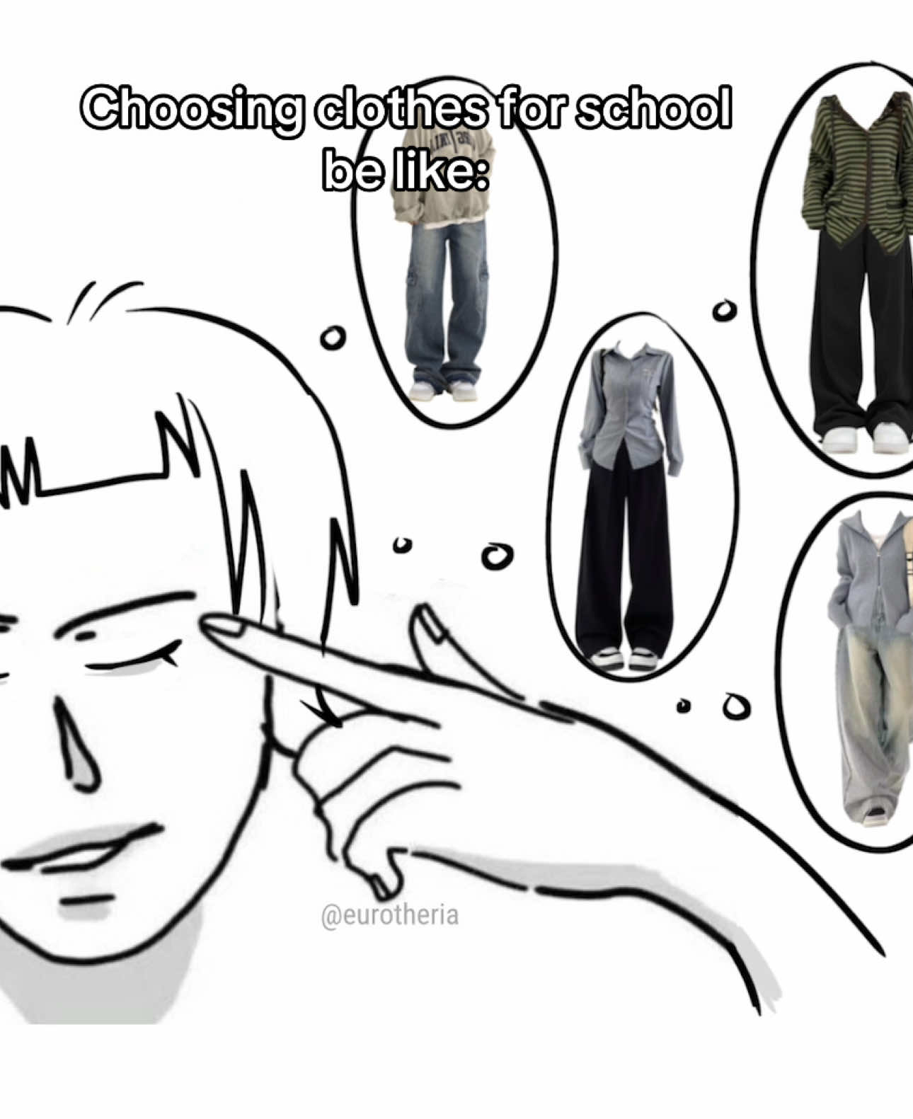 and I end up wearing the same pants for the whole week 💀 #relatable #fyp #drawing #silly #school 