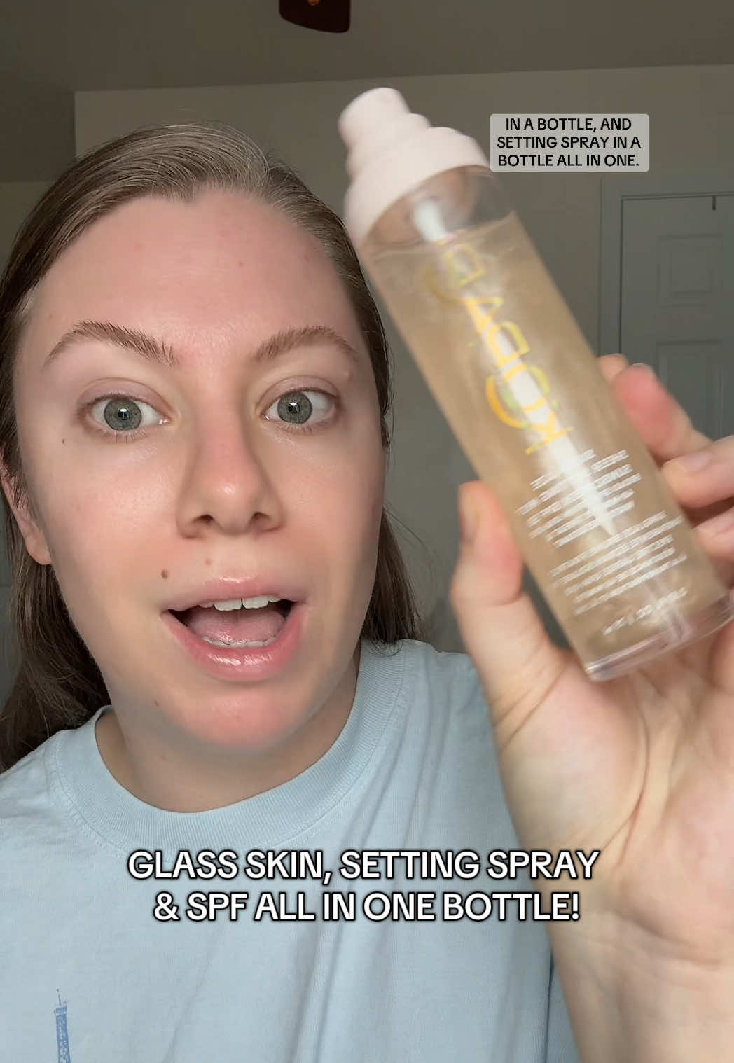Set your makeup, protect your skin AND get glass skin all with one product! @Kopari Beauty #kopari #koparibeauty #settingspray #glassskin #tiktokshopcreatorpicks  Kopari sunglaze setting mist 