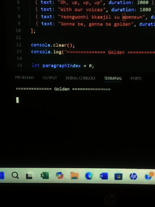 hehe #ngoding  #fyp #liriklagu #golden #coding 