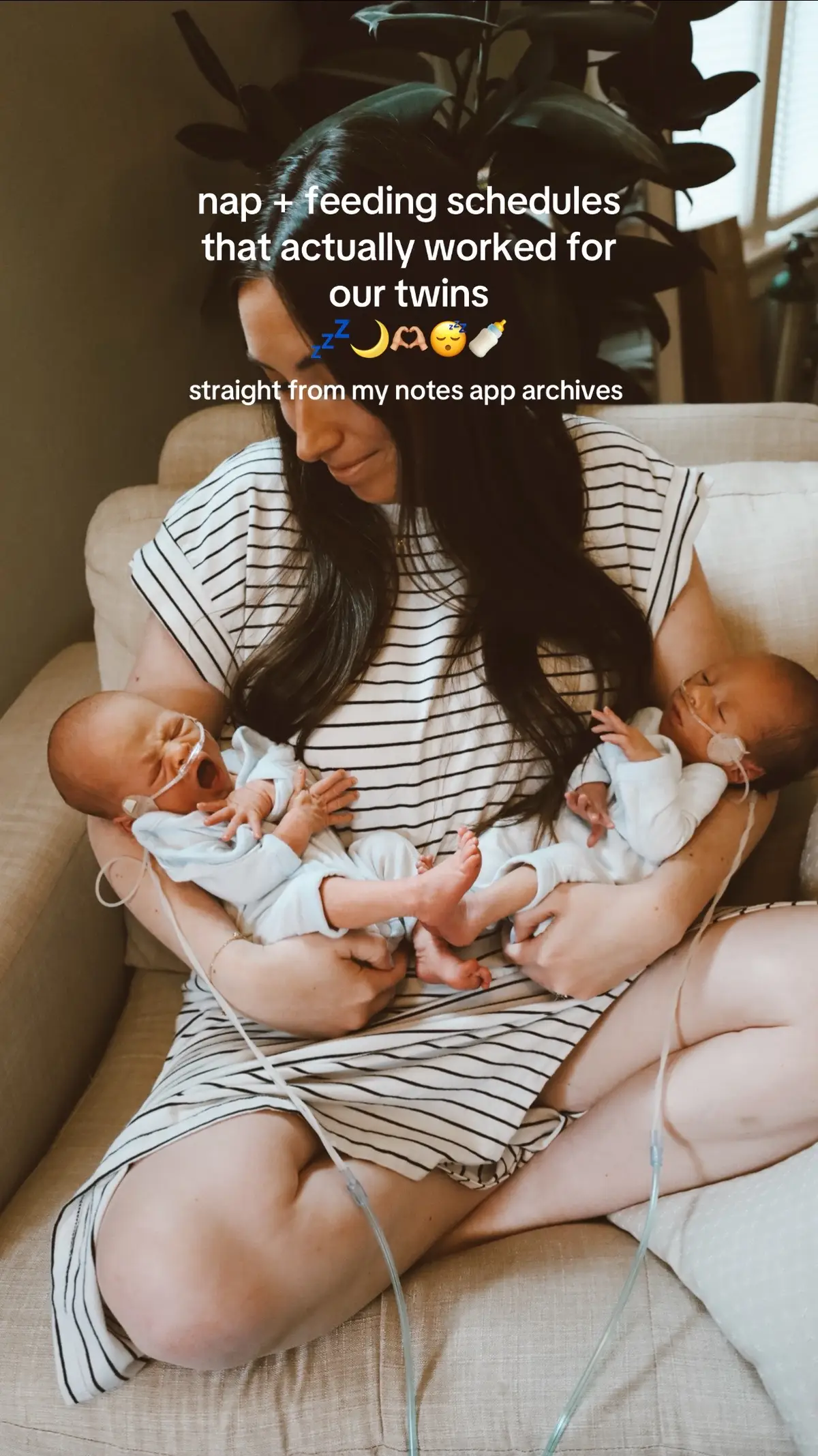 Straight from my notes app archives! Makes me so emotional to look back on some of these and remember how different our days looked. It always took a while to figure out the best schedule as they continued to grow and change but these were the ones we landed on and worked the best for us! Hoping this helps some of the new mamas 🫶🏼 #babysleepschedule #newbornfeeding #babyschedule #firsttimemom #ftm 