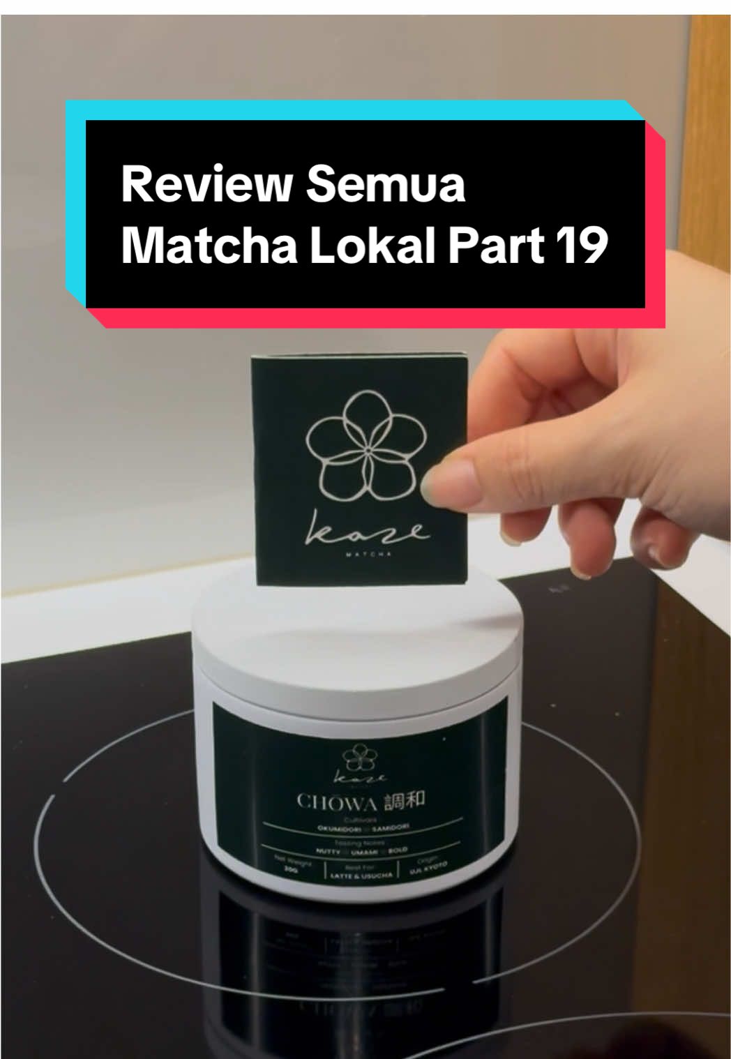 Part 19 | Local Matcha 🇮🇩 @kazematcha Chowa Harvest: Mix 1st and 2nd Cultivar: Okumidori & Samidori Best for: latte with more milk Color: bright dull green, a calm tone not too flashy. Usucha - agak ngide sih but not fully recommended 	•	Bitter: 3/5 → grows deeper over time 	•	Umami: 2/5 	•	Astringent: 3.5/5  	•	Aroma: vegetal–floral, lightly sweet 	•	Foam: good texture Latte 	•	Bitter: 2.5/5 (quite strong but pleasant aftertaste) 	•	Umami: 3.5/5 (strong at first but gone quite quick) 	•	Aroma: milk-forward at first → steamed edamame → raw cashew, nutty & roasty finish Overall for IDR 7k/gr I will still buy it :) #matchawithjessie #matchareview #matchapowder #matchalokal #matchalatte