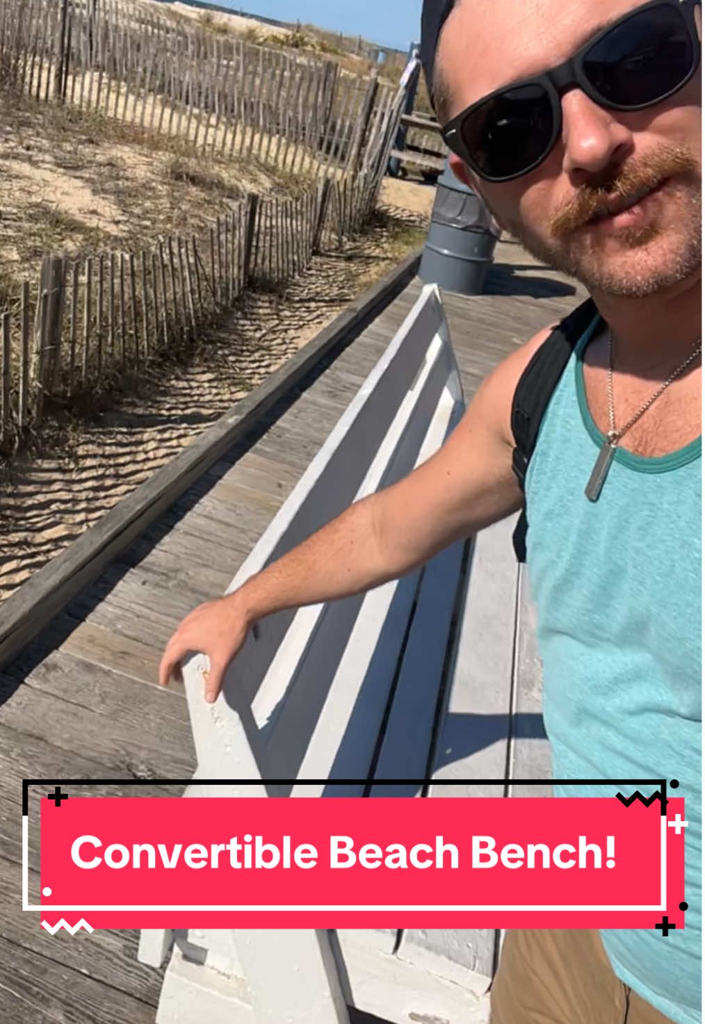 Something new to me at Rehoboth Beach! #rehobothbeach #beachvibes #convertiblebench #rehobothbeachdelaware 