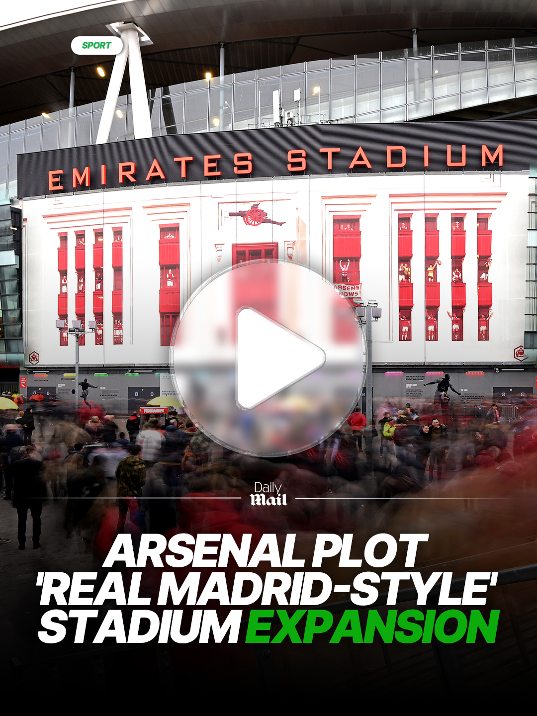 Arsenal are plotting a 'Real Madrid-style' stadium expansion which will eclipse Tottenham and West Ham 😲🏟️ #arsenal #emirates #football #news #realmadrid