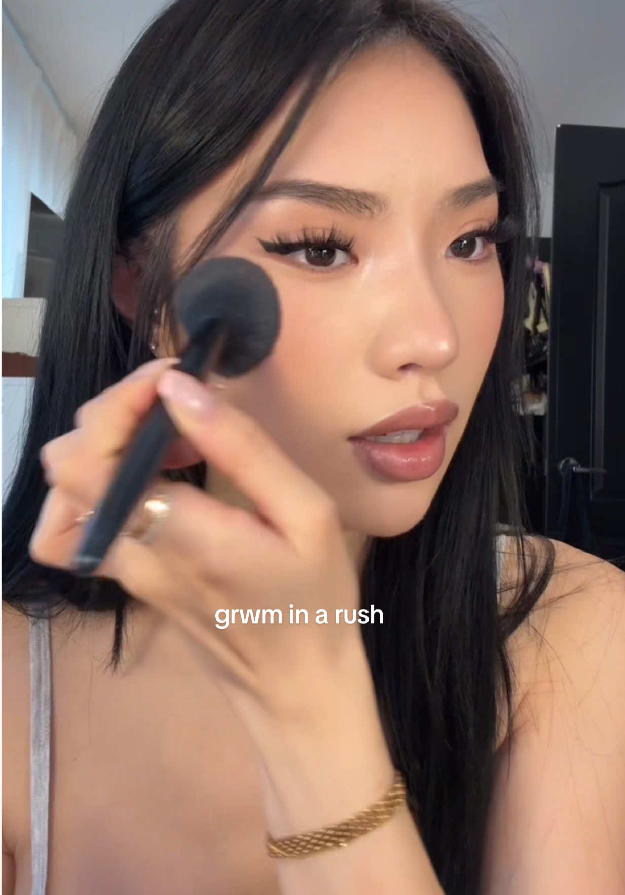 grwm (we’re rushing) 🤎 @Yunjac @Hourglass Cosmetics @SACHEU Beauty US @Haus Labs @Saie @Armani beauty @makeupbymario @Judydoll_official @COVERGIRL @Diorbeauty @NYX Professional Makeup @Colorgram US @makeupforever @Charlotte Tilbury @Laka 