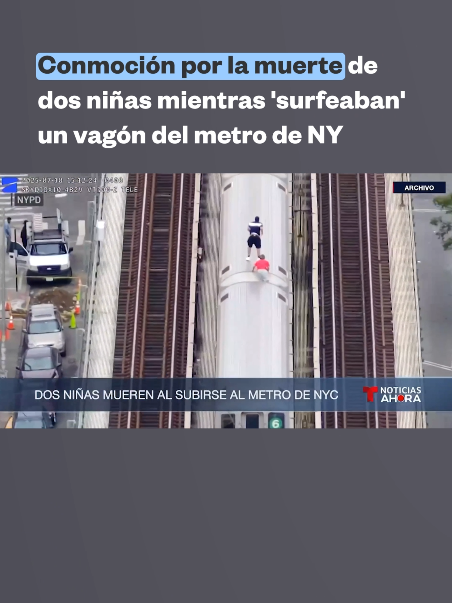 🔴 Autoridades informaron que la popularización del 'subway surfing', un reto viral que consiste en escalar al techo de un convoy en movimiento, pudiera ser la causa de la muerte de las dos adolescentes en un tren de camino a #Brooklyn. El presidente de Departamento de Tránsito pidió a padres, profesores y amigos de menores que expliquen el peligro de realizar este reto. En lo que va de 2025 han muerto tres personas y arrestado a 128 por hacerlo.