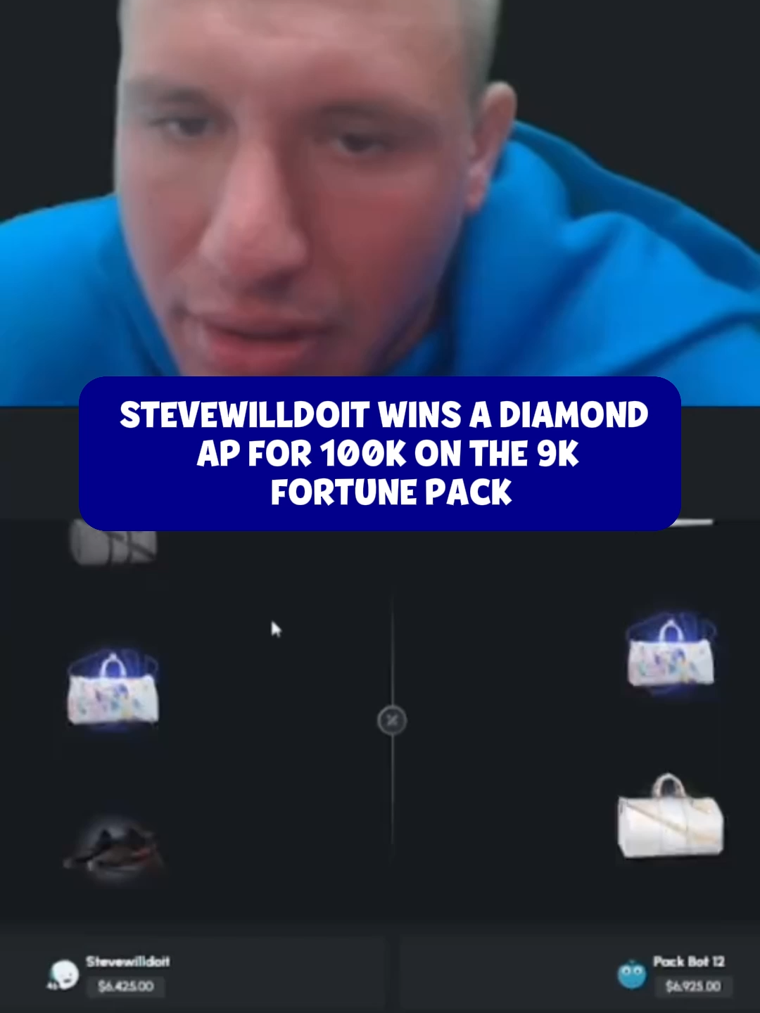STEVEWILLDOIT WINS A DIAMOND AP FOR 100K ON THE 9K FORTUNE PACK
