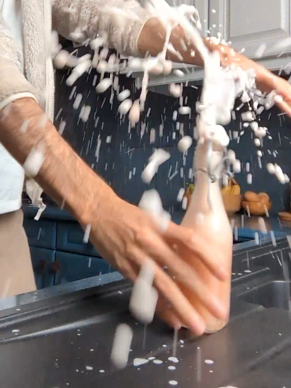 I swear this tiny kombucha was NOT supposed to explode like that #kombucha #funnytiktok #memetiktok #wheniseeyou #explosion 