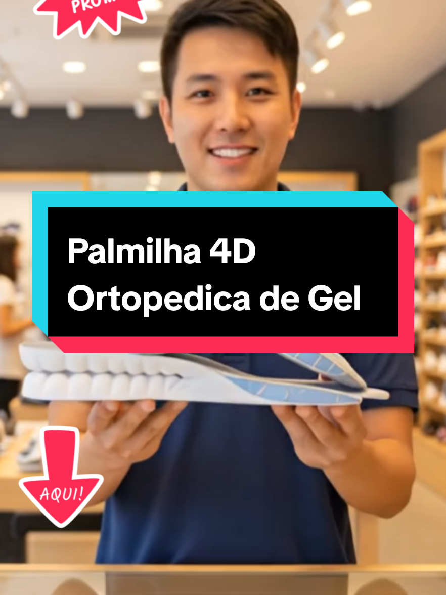 Palmilha 4D Ortopedica de Gel. #palmilha #ortopedica #fasciteplantar #conforto #achadinhos 