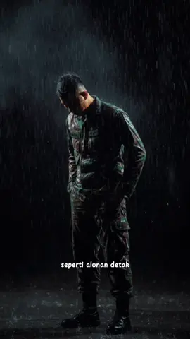 buat gambar tanpa merubah wajah menjadi cenimatic dengan background di kegelapan dan sedikit asap kepala menunduk ke bawah dan suasana hujan lebat #CapCut #gemini #tni 
