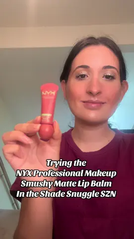 Trying the @NYX Professional Makeup Smushy Matte Lip Balm In the Shade Snuggle SZN! #nyx #nyxcosmetics #lipbalm #mattelip #newmakeup 