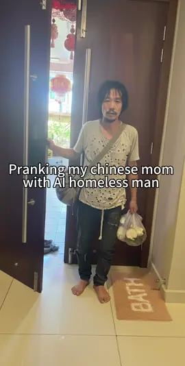 -100086/100 not recommended she asked my dad to go down to check if the homeless man is still there 😭 #fyp #malaysia #aihomelessman #aiprank 