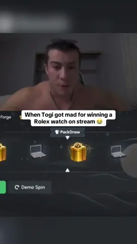 When Togi got mad for winning a Rolex watch on stream 😭 #kickstreaming 