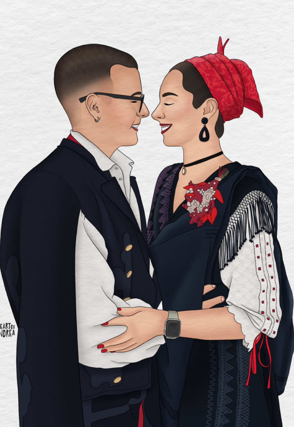 Retratando parejas preciosas 🫶🏻 #retratospersonalizados #regalospersonalizados #ilustracionpersonalizada #laminaspersonalizadas #parejas 