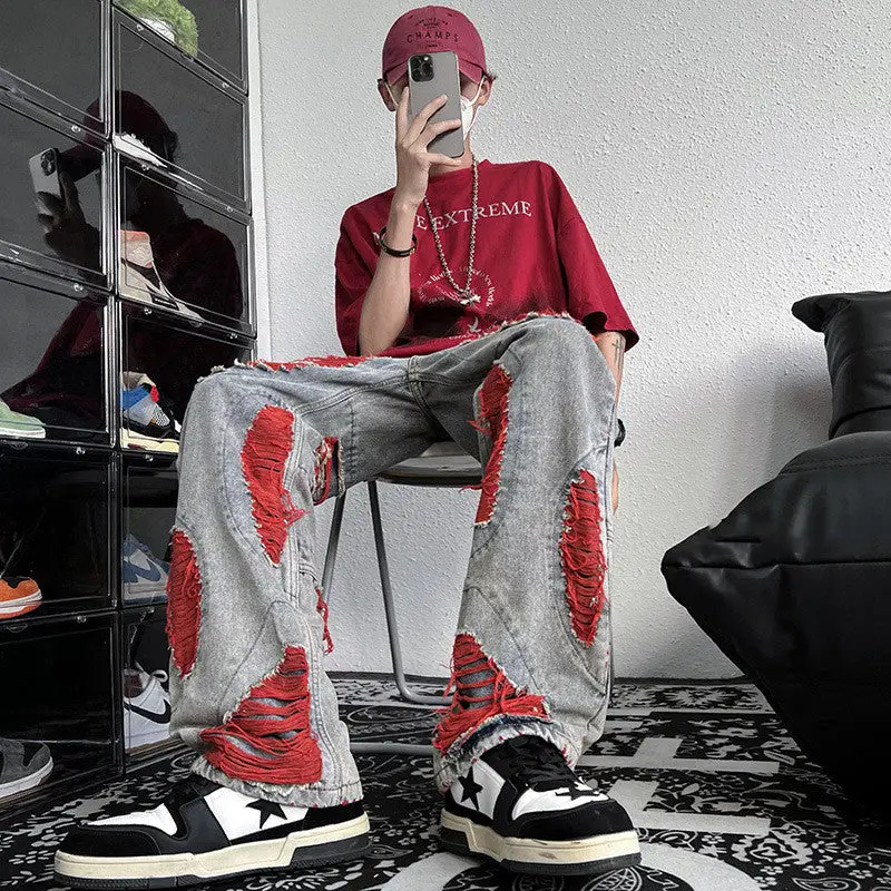 Goddamn 🥵🔥  inspired by nyc fashion trend 📈💯 now in the market ✨  Denim jeans at affordable prices 💞💞  we offer a free shipping discount 👜🚛 boys where are you 💯😎 #denimjeans #streetwearfashion #tiktokmademebuyit  #ukdrip #nyc 