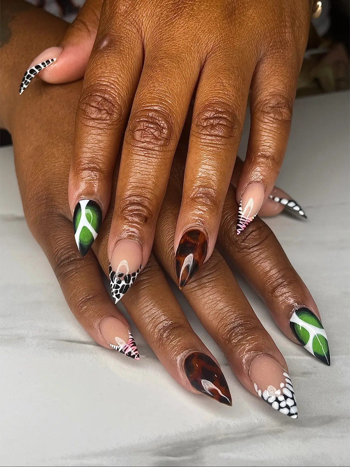 Any design I show naildbymorgan she brings it to life!  We took a poll for my nail design on my instastory & design 4 won. Thank you to everyone who voted. Follow us both on ig: JasminBadd, NaildByMorgan #nailart #fyp #baltimorenails 