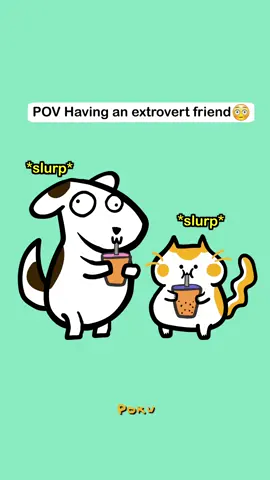 Taking a moment to apurriciate our extrovert furriends 🐱✨🐶 Are you Poku or Dogyu? 😹