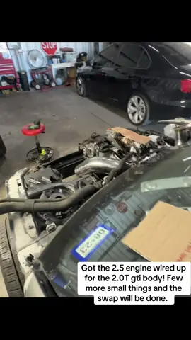 Finishing up the wiring for the 2.5T Mk6 GTI! Car should be running very shortly. #07kswap #07kgti #07k #5cylinderturbo 