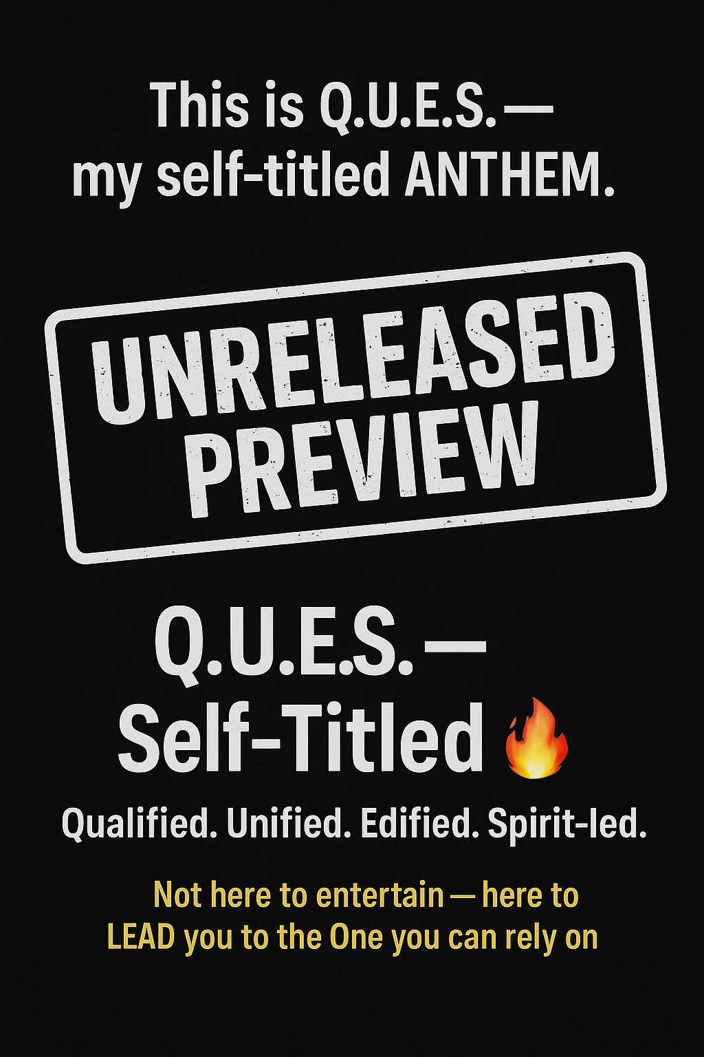 Born a fighter. 🙏🏾 The enemy had a plan, but God had a PURPOSE. From a pre-me ➝ to The Damascus Road ➝ to the mic today. I’m not here to entertain — I’m here to point you to the One you can rely on. This is Q.U.E.S. (Unreleased / Un-mixed / Un-mastered) — just a preview. 💯 Qualified. Unified. Edified. Spirit-led. ⸻ Drop a 🙌🏾 if God’s grace carried YOU through. Tag someone who needs this reminder of purpose. Comment “Release it!” if you want the full song to drop. ⸻ #QuesThorough #FaithRap #TestimonyFlow #GodsPurpose #MavrixPushTheKingdom4wrd💯 @MavrixMovement @MavrixMovement Apparel 