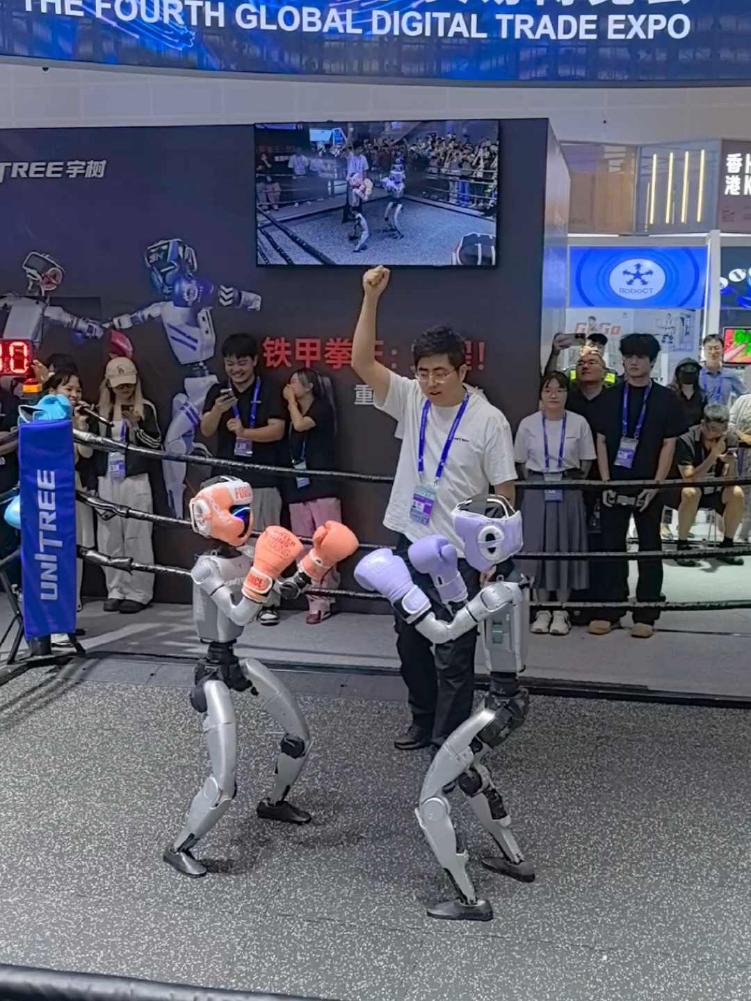 💥Unitree Robot's Combat Power is RISING: 3 Knockdowns in 1 Minute!🤖#Unitree #RobotFight#AI #KO