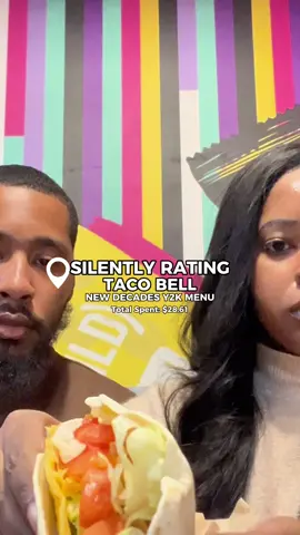 The judges have their scores😌 trying the new Decades Y2K menu at Taco Bell📍  @tacobell 