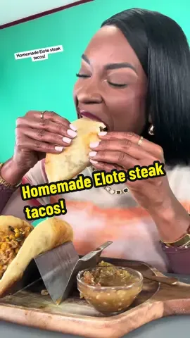 Homemade Elote steak tacos! 