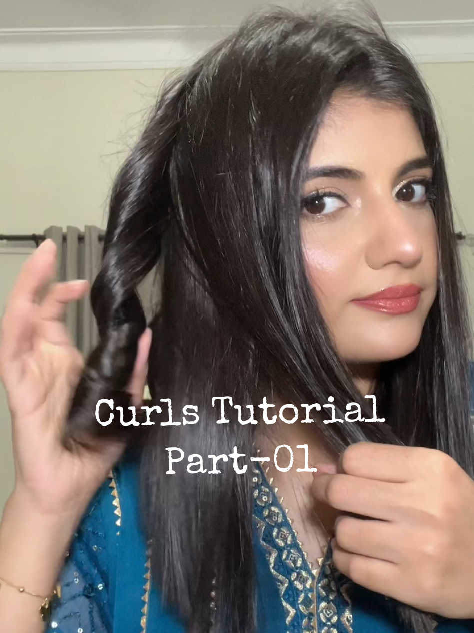 Curls Tutorial full of bloopers😅Go for the part-02 for Detailed tutorial✨ . . curls, curling, curls tut, tutorial, hair, hairstyle, hairdo . . #curlstutorial #straightenercurls #hairstyle #gonewrong #bloopers 