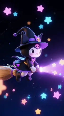 💜 Kuromi little witch 3D flies on a magic broom with flashlight live wallpaper 💜 #kuromi #3D #fyp #flashlight #livewallpaper 