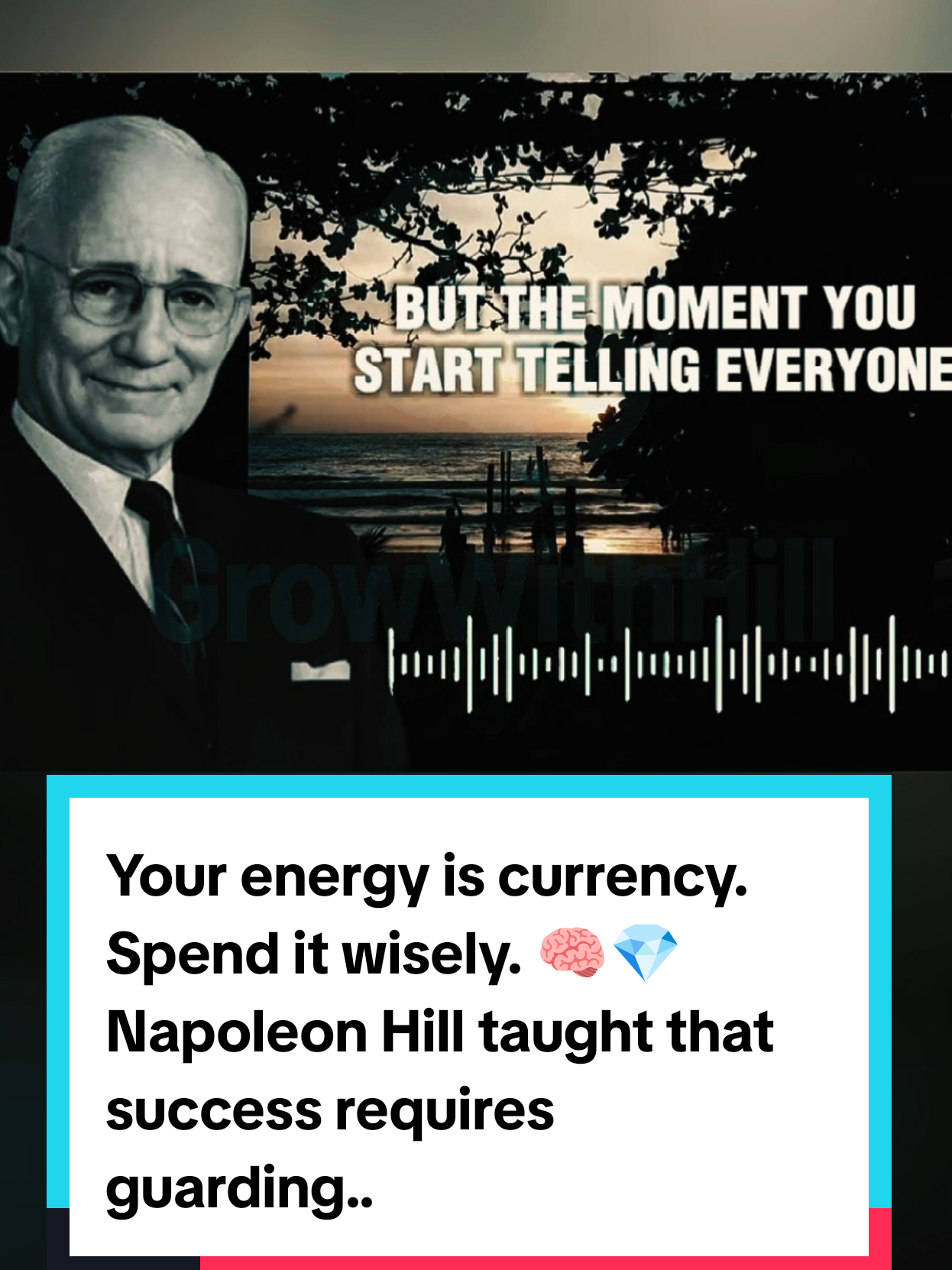 Your energy is currency. Spend it wisely. 🧠💎 Napoleon Hill taught that success requires guarding your mind from negativity and distraction. Protect your peace — it’s your power. 🚀 #NapoleonHill #MindsetMatters #SuccessMindset #EnergyProtection #growwithhill 