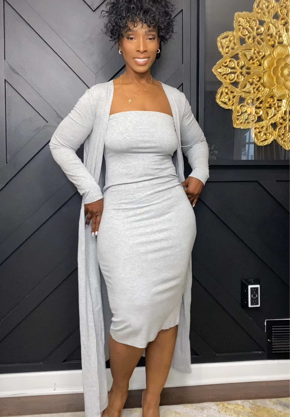 Cute two piece dress set #twopieceset #2pieceset #dresses #casualoutfits #monochromatic 