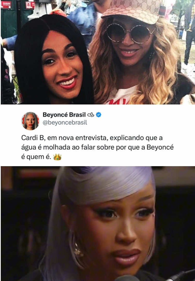 Cardi B resumindo Beyoncé em duas palavras: trabalho e perfeição.  #beyonce #beyhive #queenbey #cardib