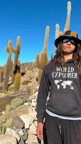 Where Earth Feels Infinite 🌍✨ Standing on Isla Incahuasi (Cactus Island), a rocky island rising in the middle of Bolivia’s Salar de Uyuni, the largest salt flats on Earth. Surrounded by giant cacti and endless white horizons, it feels like stepping onto another planet. A breathtaking reminder of nature’s wonder. 🌵☀️ #UyuniSaltFlats #SalarDeUyuni #BoliviaTravel #CactusIsland #IslaIncahuasi    