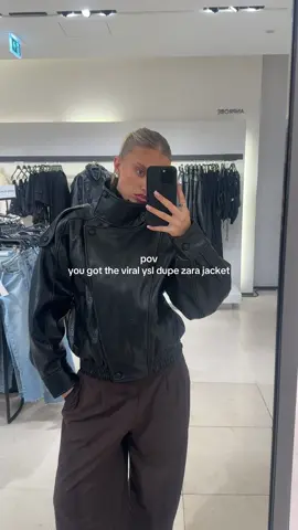 unbezahlte anzeige wegen markennennung | jacket was made for me #zara #yslzaradupe #leatherjacket #zaraleatherjacket #zaraviral 