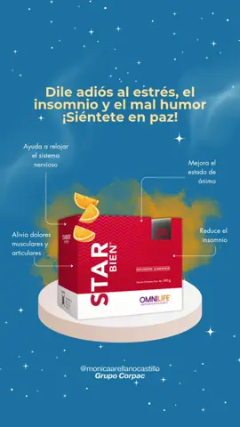 ✨ ¡Con Starbien todo mejora! 🌟 Un producto que te acompaña en tu día a día, ayudándote a mantenerte con energía, enfoque y bienestar 💪💜 #Starbien #Omnilife #BienestarTotal #monicaarellano #grupocorpac #emprederconpropósito #estres #insomnio 