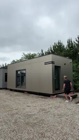 This is the EVO from Wavy Room, a modern Prefab Home designed for hospitality. The EVO is a 300 sq ft studio with an open floor plan.  #prefabhouse #prefabhome #modularhomes #modular #vacationrental #airbnb #cottagecore #manufacturedhomes #hometour 
