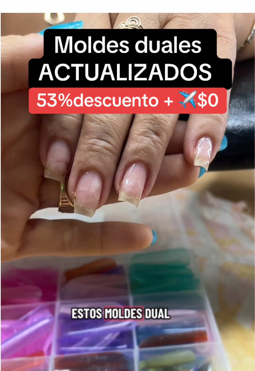 Moldes duales ACTUALIZADOS de 12 estilos diferentes para uñas de polygel o Builder gel✅ 53%descuento + ✈️$0