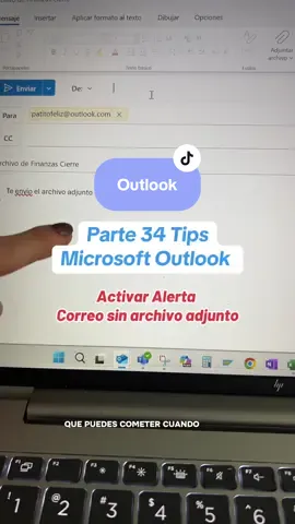 Microsoft outlook - activar alerta envío correo sin archivo adjunto #microsoft #microsoftoutlook @Microsoft Latinoamérica @Microsoft Education 