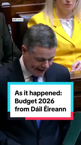This is how Budget 2026 was presented to Dáil Éireann. Go to link in bio for more #Budget2026 coverage #rtenews #ireland #politics