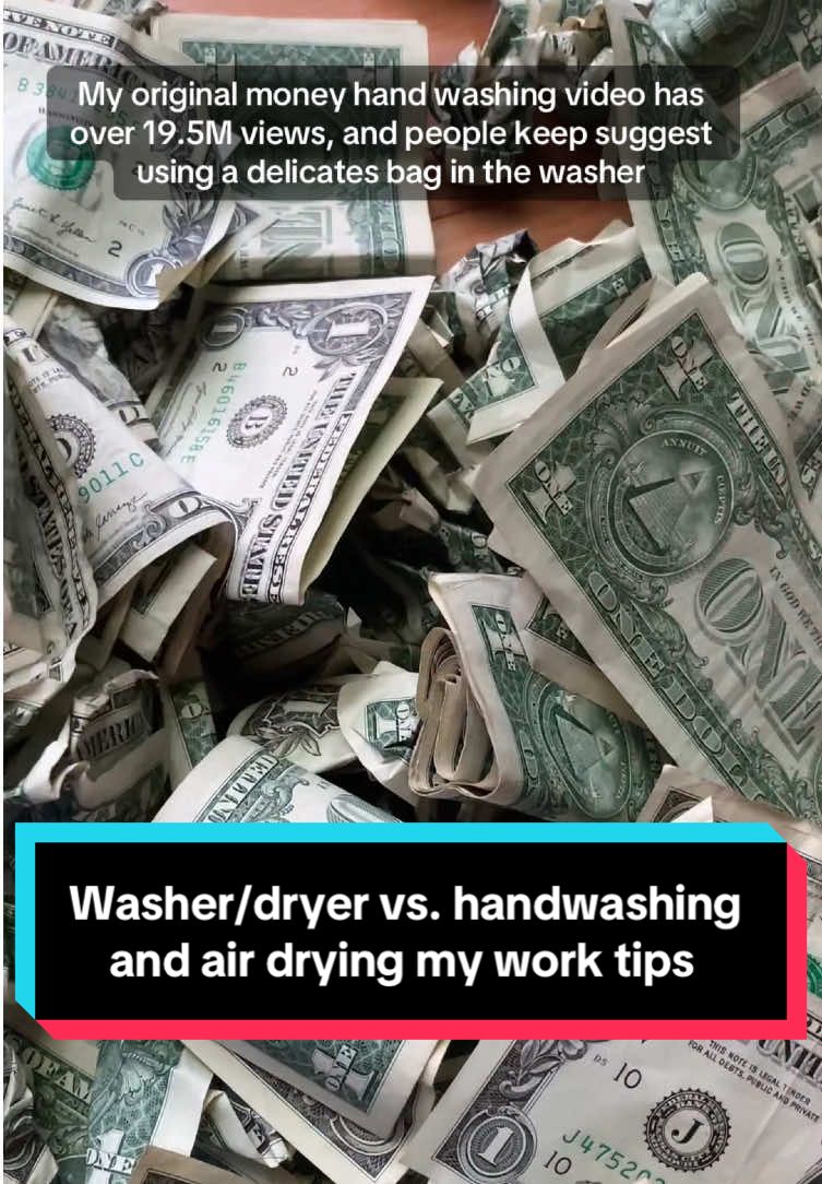 Replying to @Breeanna Griffin  Money washing in a washer dryer vs. hand washing. #asmr #asmrsounds #oddlysatisfyingvideo #oddlysatisfyingtiktok #viralvideo 