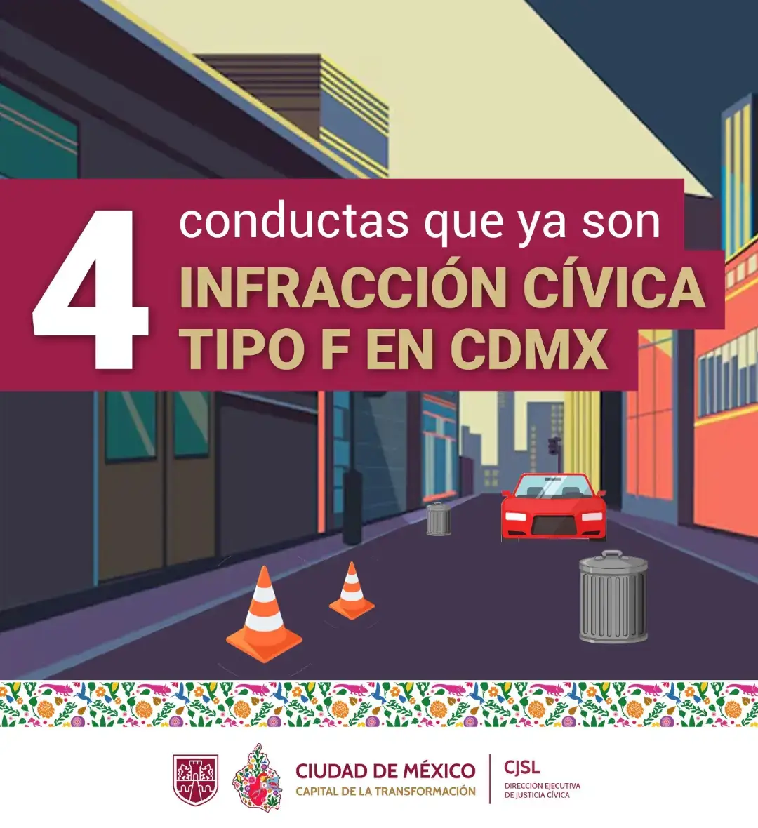 🚫🚗 ¿Sabías que apartar lugares en la calle es una Infracción Civica tipo F? Con la nueva reforma a la Ley de Cultura Cívica de la Ciudad de México, apartar espacios en la vía pública, exigir pagos indebidos o apropiarse de lo que es de todas y todos aplicará una sanción de arresto inconmutable de 24 a 36 horas. ⚖️ 👉🏻 El espacio público es un derecho y en la #CapitalDeLaTransformación trabajamos para que sea libre, seguro y accesible.  #JusticiaCívicaCDMX #CapitalDeLaTransformación #CallesLibres