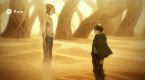 Idk what happened to Eren but why is Levi so in character 😭😂 I asked Sora to create their final goodbye for me #AttackOnTitan #sora #leviackerman #erenyaeger #anime | AI generated pls don’t come for me 
