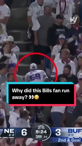 Why did this Bills fan run away? 👀😳 #nflfootball #nfltiktok #buffalo #buffalobills #nflhighlights 