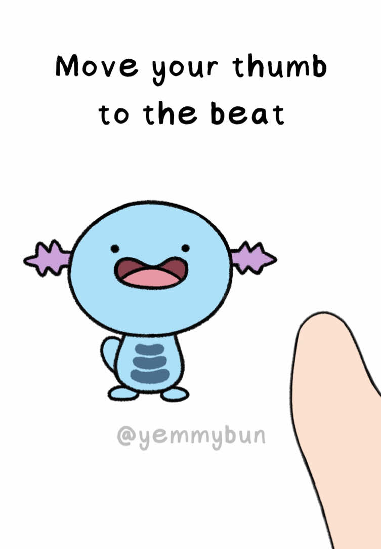 Move your thumb to see what will happen to Wooper😉 #interactiveart #interactivegame #pokemontiktok #wooper #funny 