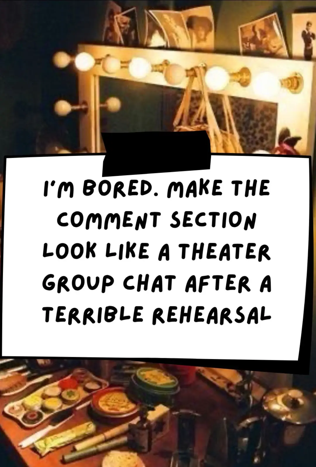 Casting myself as the one who just replies with reactions/emojis 👀👍🏾❤️ 👎🏾 ‼️  #theatrekid #rehearsal #musicals #broadway #actorslife 