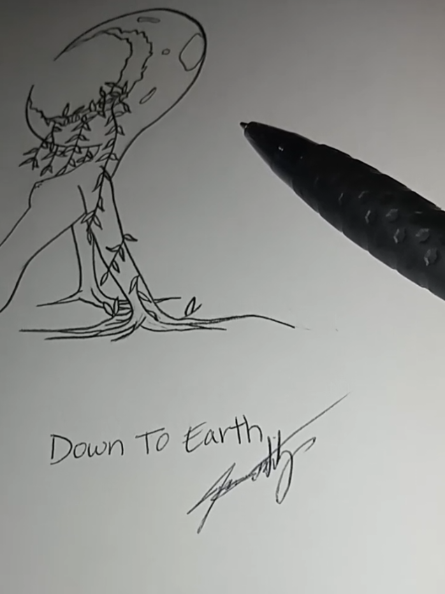 Steady simple clean line work.  Down-To-Earth. #fyp #artist #drawing #linework #freehand 