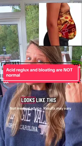 Acid reflux, gerd and bloating are not normal. They are a sign of deeper issues- your gut #guthealth #bloating #acidreflux #bloatingtip #gerd 