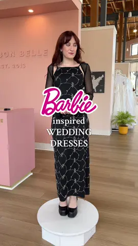 Wedding dresses inspired by Barbie movies 🩷✨ Which Barbie movie is your favorite? Let us know you top pick in the comments!  #barbieweddingdress #weddingdress #bonbonbelle #sayyestothedress #2027bride Barbie inspired wedding dress, Barbie wedding gown 
